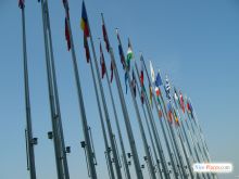 Страсбург. Флаги Европейских государств перед Европейским Парламентом (Страсбург)