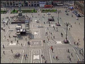 Вид на Соборную площадь и памятник Витторио-Эмануилу II (Милан)