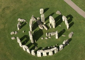 Вид на Стоунхендж (Stonehenge) с высоты полета (Великобритания (Англия))