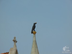 Ворон с кольцом в клюве - символ династии Корвинов (Будапешт)