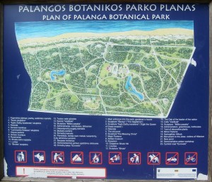 Схема ботанического лесопарка Паланги (Прибалтика)