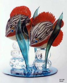 Работа венецианского мастера Oscar Zanetti (Оскар Занетти). Красные рыбы.