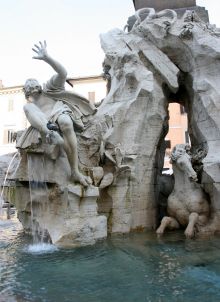 Площадь Навона. Фонтан четырех рек (Рим)