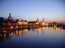 Вечерние огни Дрездена (Германия)