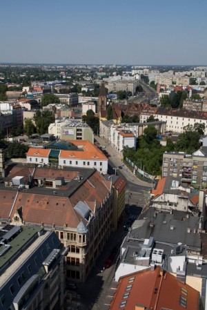 Вид с башни костела  Святой Эльжбеты (Польша)
