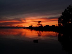 Остров Кижи в лучах заката (Карелия)