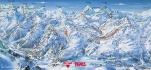 Схема трасс на курорте Валь д’Изер (Франция)