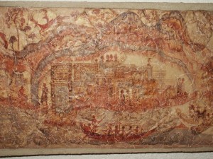 Древнегреческие фрески, найденные в античном городе Акротири (Греция)