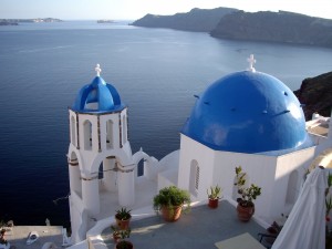 Храм в городке Ия (Oia). Остров Санторини, Греция