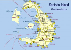 Карта острова Санторини (Греция)