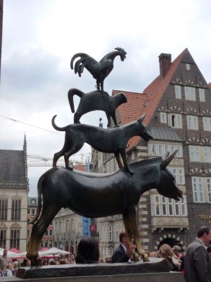Скульптура Бременских музыкантов (Германия)