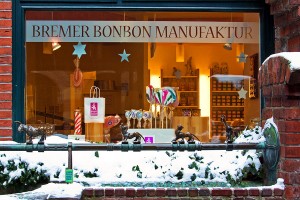 Мастерская шоколадных конфет на улице Böttcherstraße (Германия)