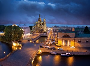 Храм Спаса на крови, ночная съемка