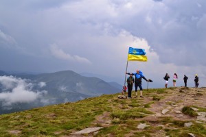 На вершине Говерлы очень патриотично