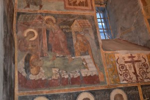 Одна из сохранившихся церковных фресок. Храм Вознесения Христового, Лужаны (Карпаты и Закарпатье)