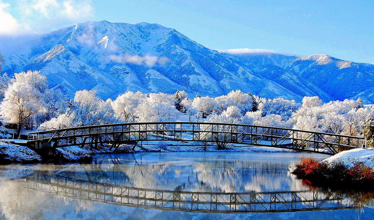 Фото достопримечательностей Львова: Трускавец мост &mdash; зима