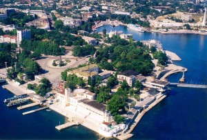 Севастополь с высоты полета, окрестность площади Нахимова