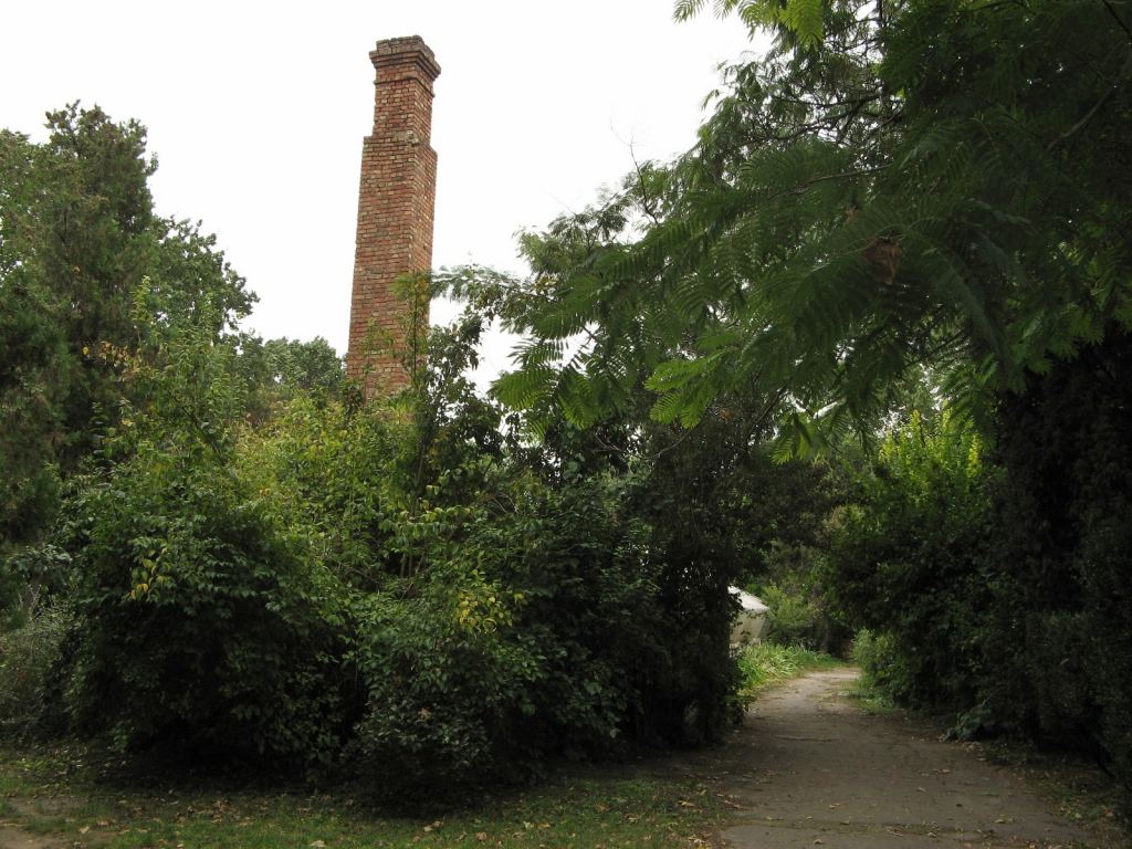 Печная труба для отопления оранжерей - Одесский Ботанический сад осенью